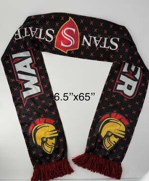 Stanislaus State Warriors Soccer Fan Scarf - Black and Red Tasseled Knit Muffler